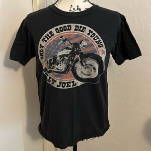 Billy Joel Singer Only The Good Die Young Black Distressed Graphic Casual Shirt